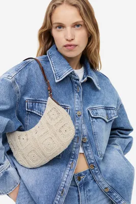 Crochet-look Shoulder Bag