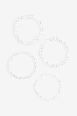 Lot de 4 bracelets avec perles fantaisie