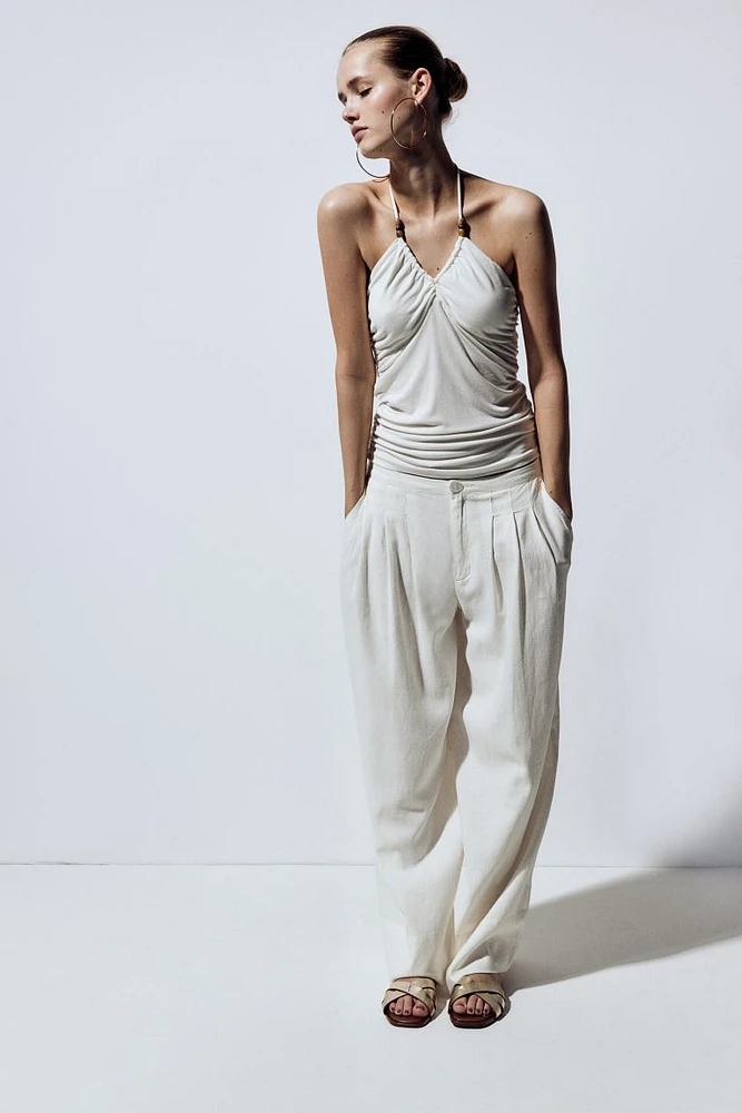 Linen-blend Dress Pants