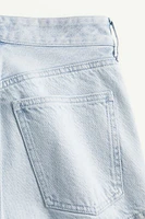Crease-front Denim Mini Shorts