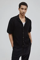 Regular Fit Textured-knit Resort Shirt