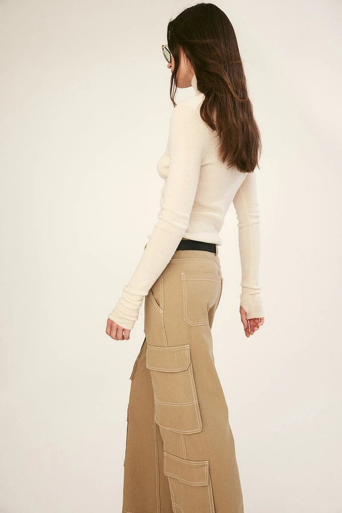 Wide-leg Cargo Pants