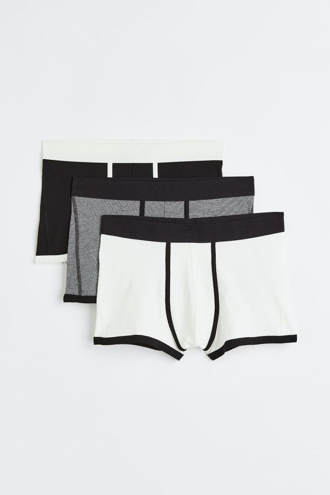 Mens H&M 3 Pack Boxer Shorts Trunks Cotton Stretch Underpants Underwear  Bundle