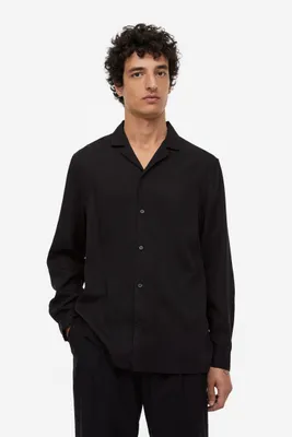 Regular Fit Long-sleeved Lyocell Resort Shirt