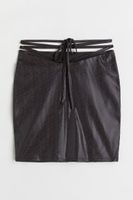 Tie-detail Mesh Skirt