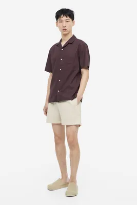 Regular Fit Linen-blend Shorts