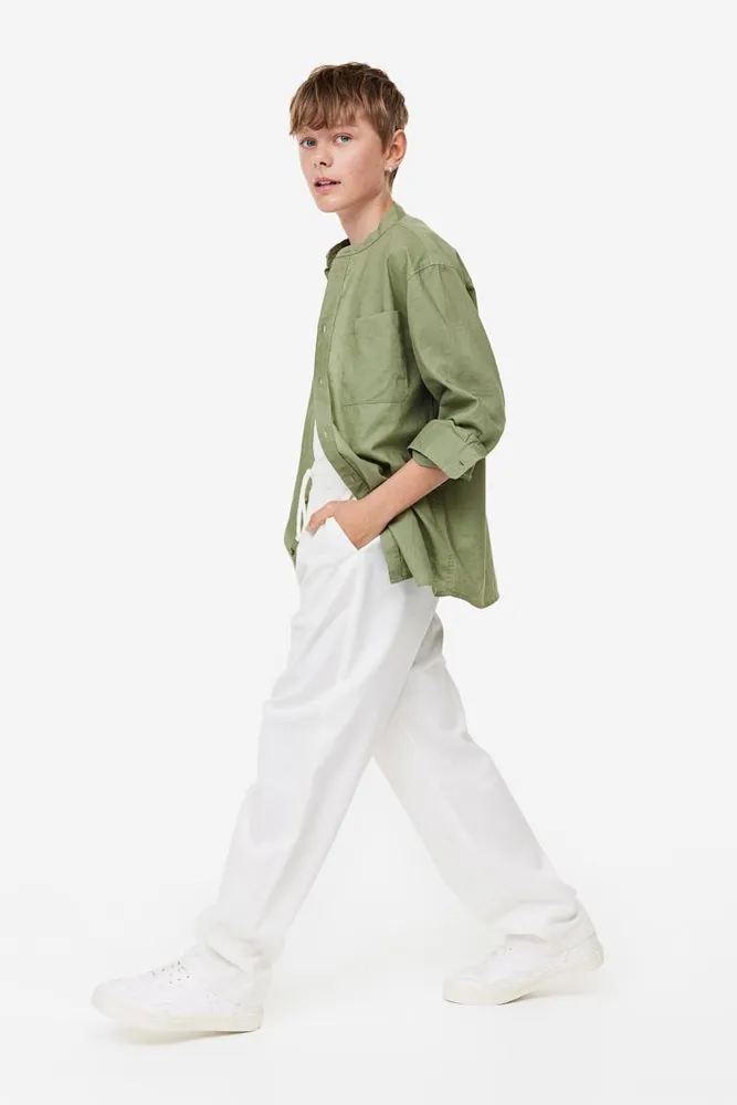 Linen-blend Henley Shirt
