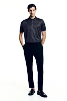 Slim Fit Glittery Fine-knit Polo Shirt