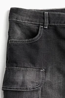 Regular Denim Cargo Shorts