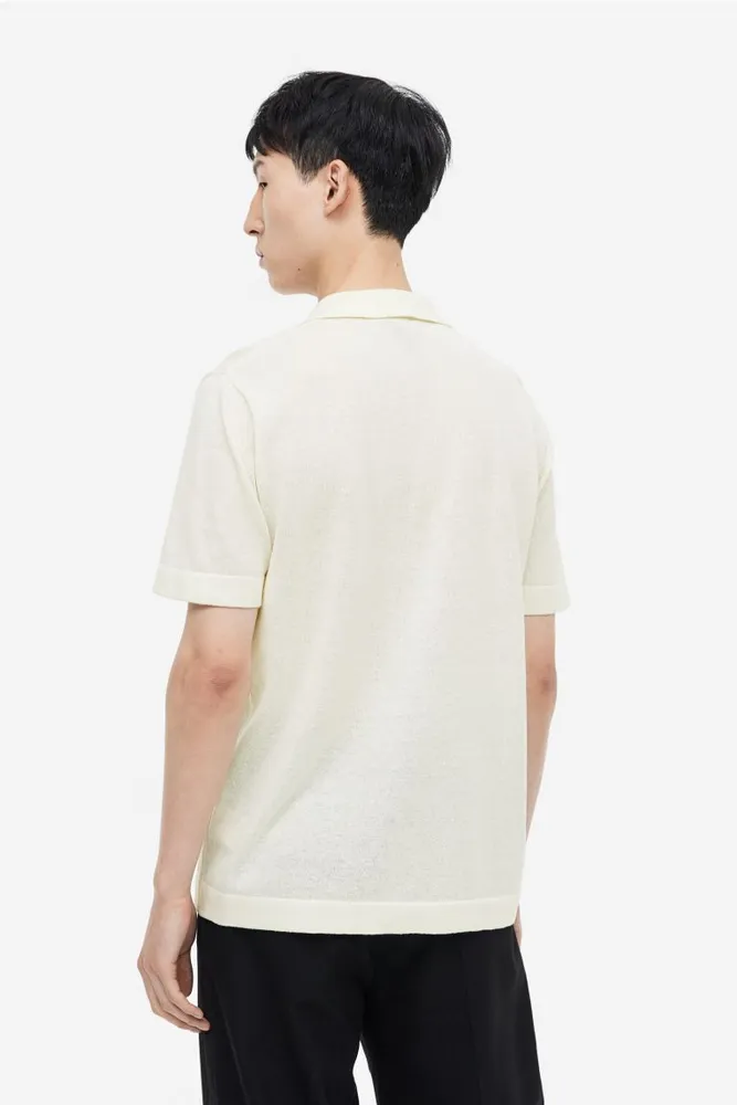 Regular Fit Linen-blend Polo Shirt
