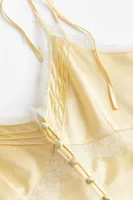 Lace-trimmed Satin Slip Dress