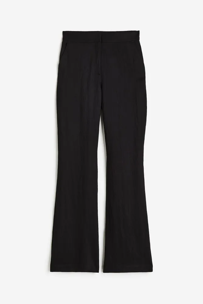 Hollister high rise flare pants in black ditsy