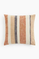 Striped Linen-blend Cushion Cover