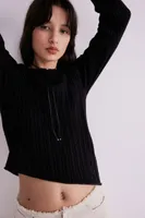 Rib-knit Sweater with Asymmetric Hem