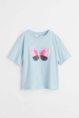 Reversible Sequin-motif T-shirt