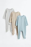 3-pack Ribbed Cotton Pajamas