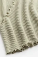 Overlock-detail Rib-knit Top