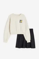 2-piece Sweatshirt and Skirt Set