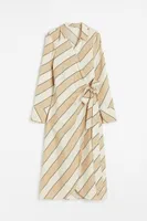Linen-blend Wrap Dress