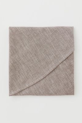 Round Linen-blend Tablecloth