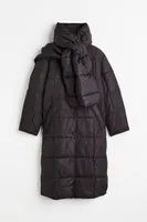 Quilted Coat with Scarf