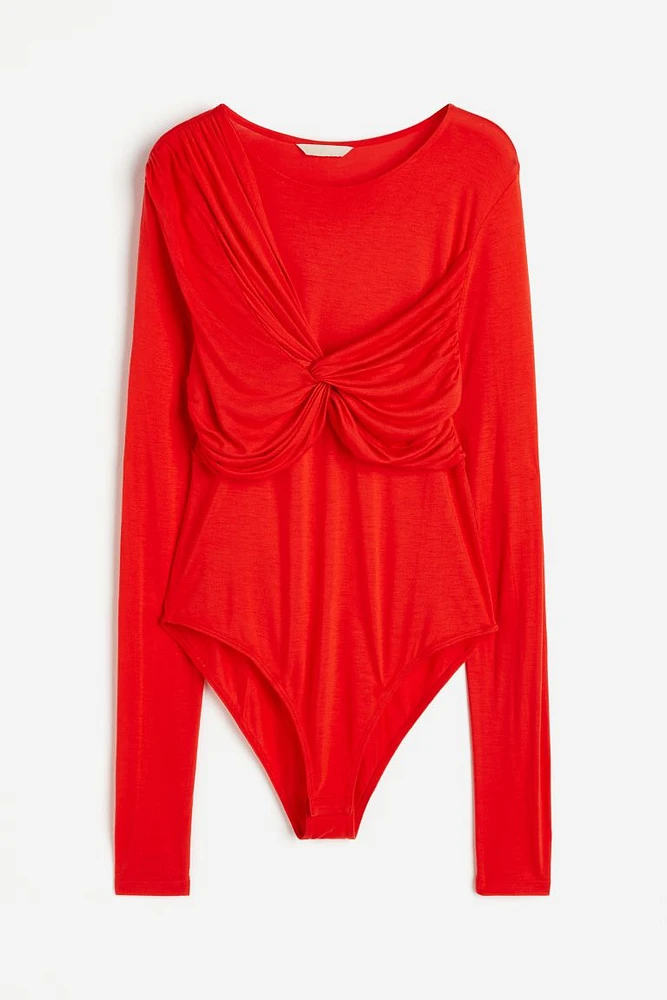 Draped Jersey Bodysuit