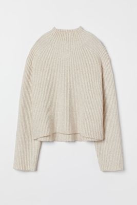 Ribbed Mock Turtleneck Sweater