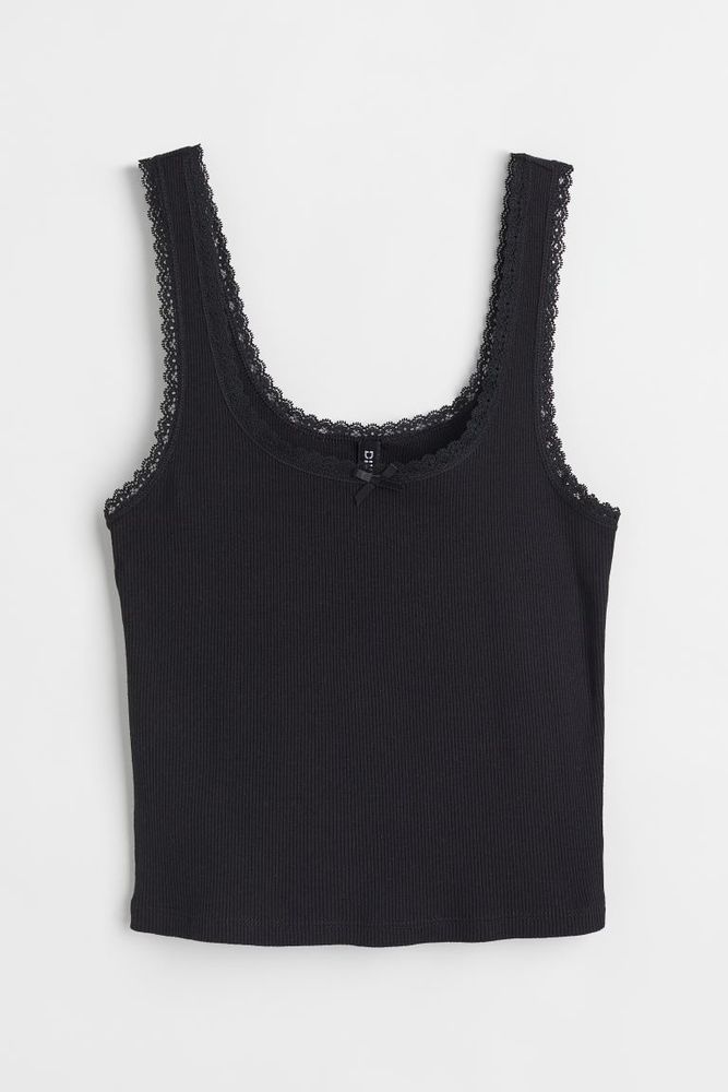 H&M Lace-trimmed Tank Top