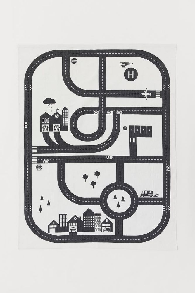 Cotton Rug with Town Design