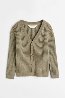 Rib-knit Cotton Cardigan