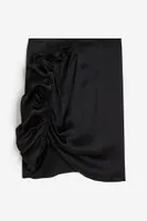 Draped Flounce-detail Skirt