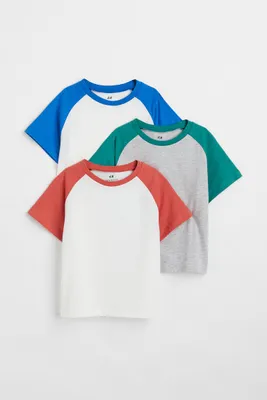 Lot de 3 T-shirts à bloc couleurs en coton