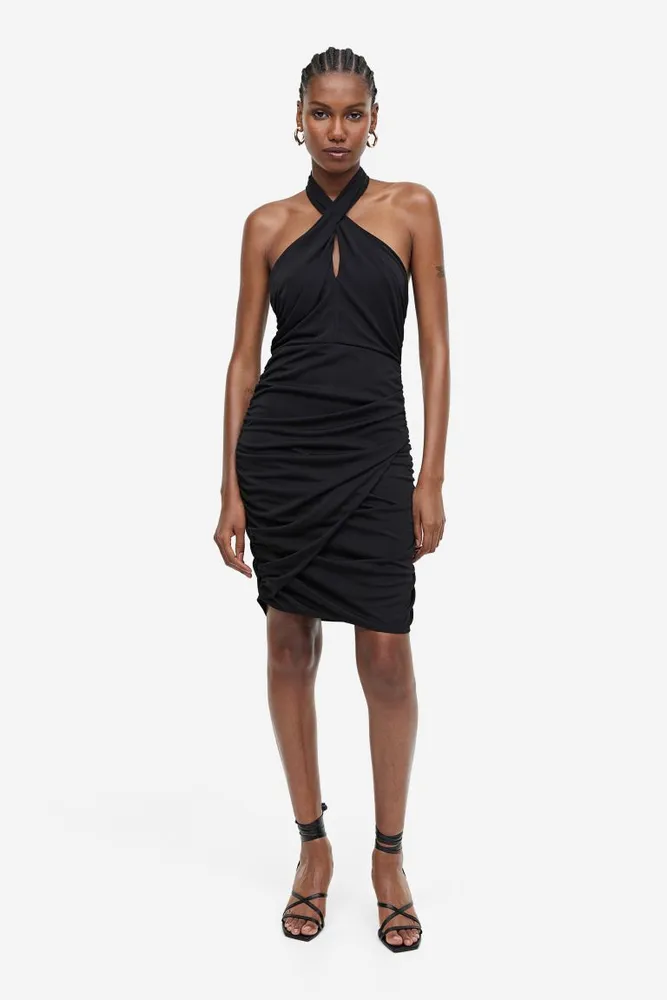 Ruched-Side Halter Dress