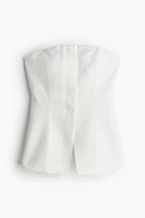 Linen-blend Bandeau Top