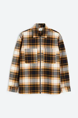 Relaxed Fit Overshirt with Zipper