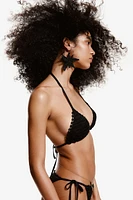 Crochet-look Triangle Bikini Top