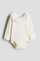 Cotton Bodysuit with Collar