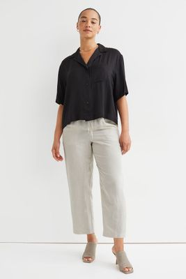 Linen-blend Pull-on Pants