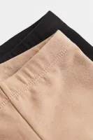 2-pack Cotton Leggings with Brushed Inside