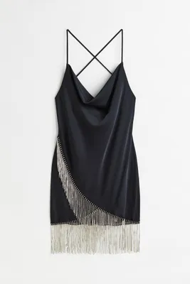 Rhinestone-embellished Slip Dress