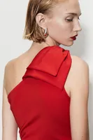 Bow-detail One-shoulder Dress