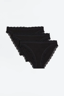 3-pack Lace-trimmed Bikini Briefs