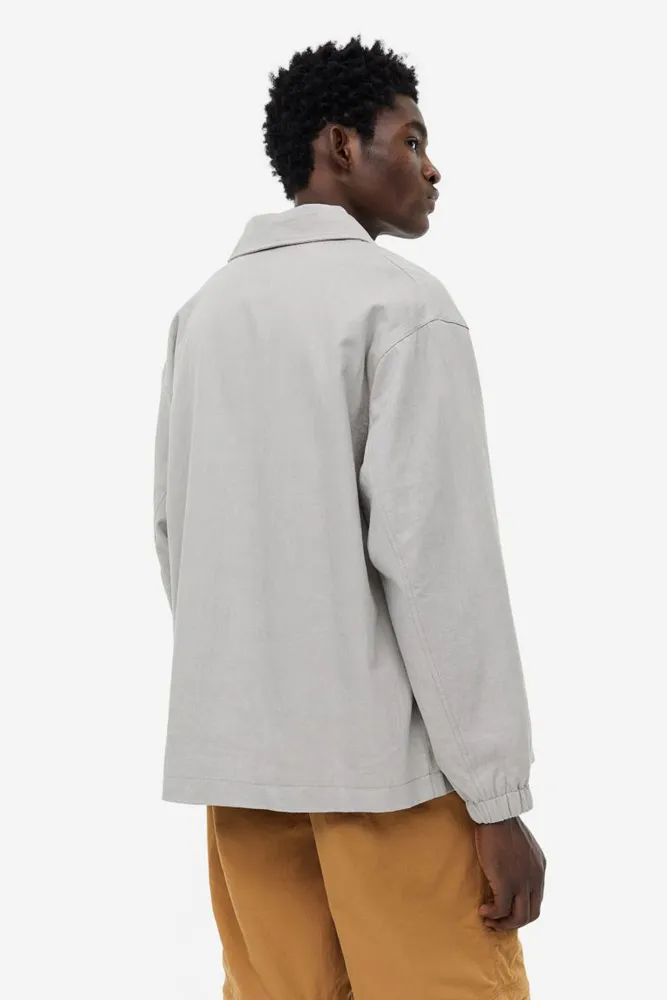 Regular Fit Linen-blend Jacket