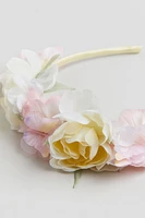 Satin Hairband with Flowers