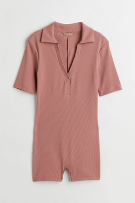 Ribbed Cotton Jersey Romper