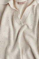 Suéter en tejido acanalado con cuello