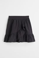 Flounce-trimmed Wrapover Skirt