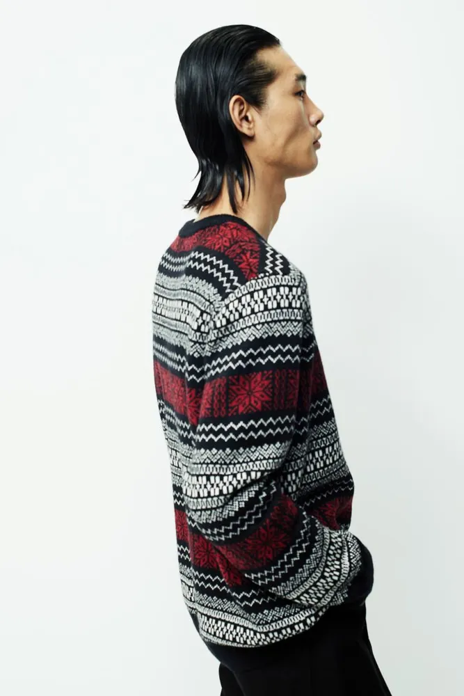H&M Regular Fit Jacquard-knit Sweater
