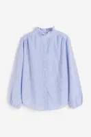 Ruffle-trimmed Cotton Blouse