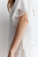 Lace-detail Linen-blend Shirt